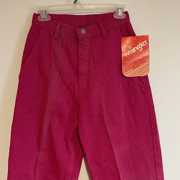 VTG Wrangler Jeans 26” Deadstock 80s Waist Mom Western Hot Pink Eclectic Max - Picture 15 of 16